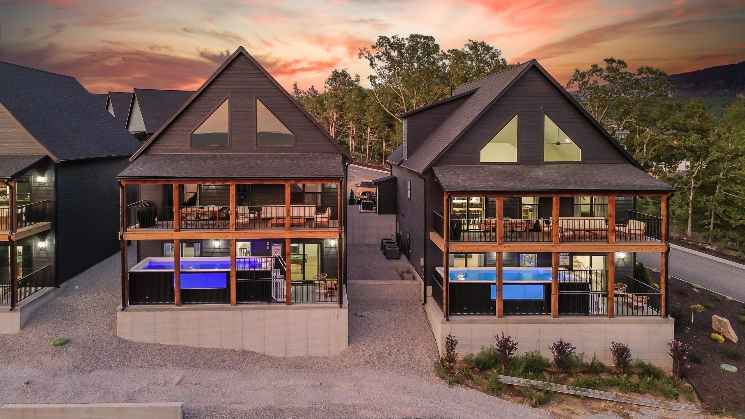 ContainUR container pool built into vacation rental deck in Tennessee