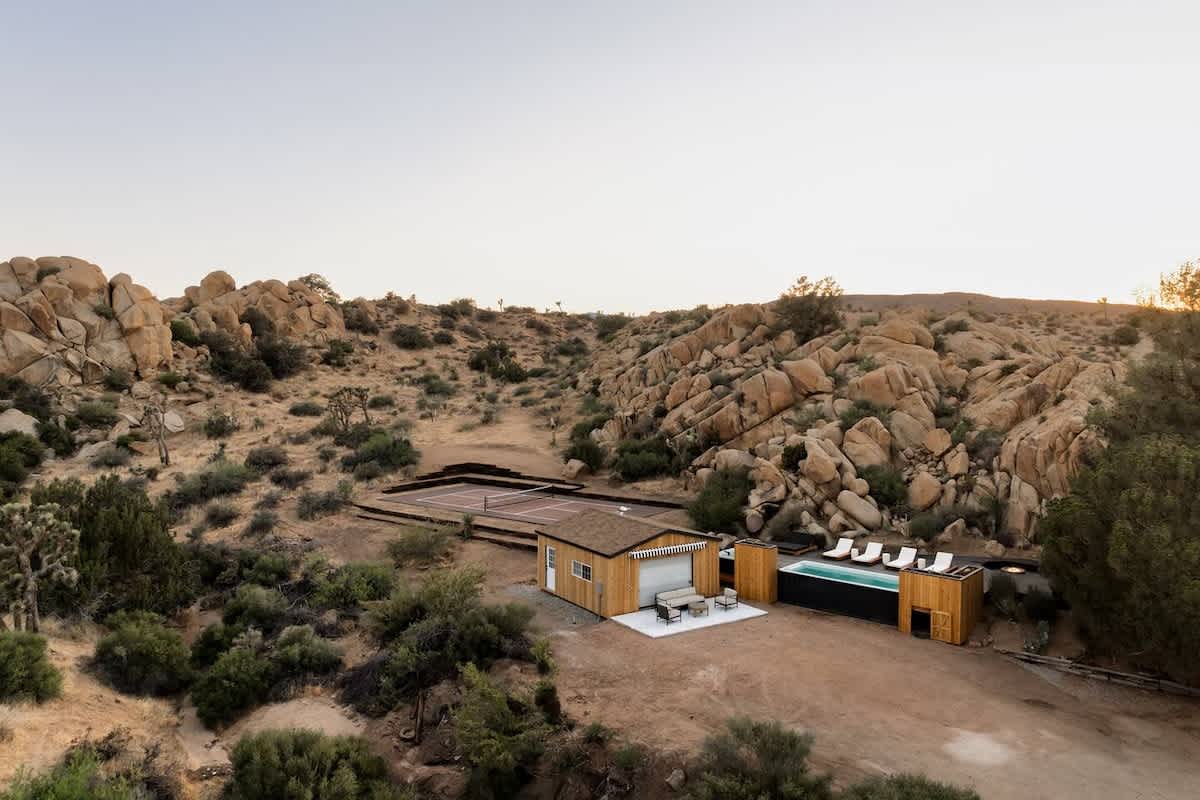 Container pool property in the open high desert near Joshua Tree, California